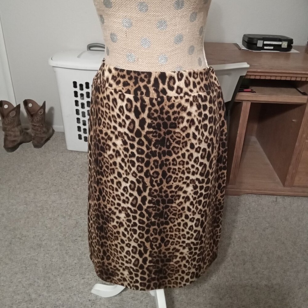 Leopard Straight Skirt with Yoga Band